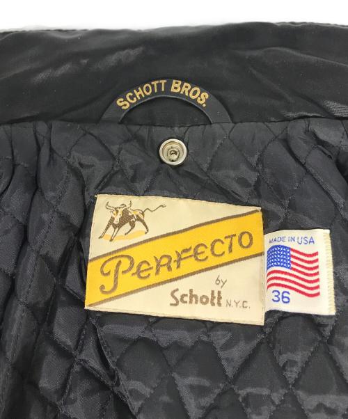 Schott（ショット）Schott (ショット) ナイロンダブルライダースジャケット ブラック サイズ:36の古着・服飾アイテム