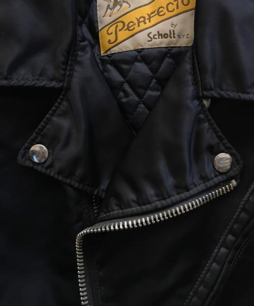 Schott（ショット）Schott (ショット) ナイロンダブルライダースジャケット ブラック サイズ:36の古着・服飾アイテム