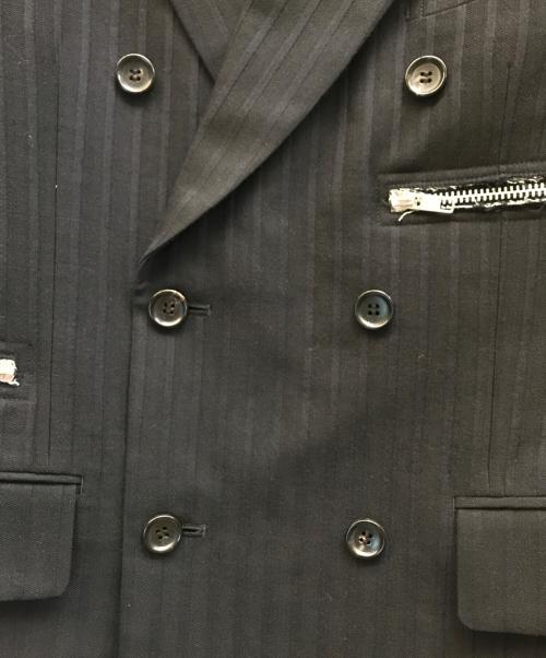 COMME des GARCONS HOMME DEUX（コムデギャルソン オム ドゥ）COMME des GARCONS HOMME DEUX (コムデギャルソン オム ドゥ) ストライプダブルジャケット ブラック サイズ:Mの古着・服飾アイテム