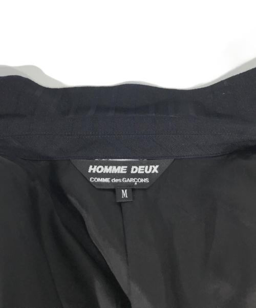 COMME des GARCONS HOMME DEUX（コムデギャルソン オム ドゥ）COMME des GARCONS HOMME DEUX (コムデギャルソン オム ドゥ) ストライプダブルジャケット ブラック サイズ:Mの古着・服飾アイテム