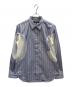 COMME des GARCONS HOMME DEUX（コムデギャルソン オム ドゥ）の古着「メッシュ切替ストライプシャツ」｜ブルー