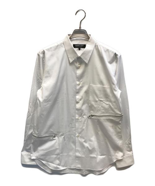 COMME des GARCONS HOMME DEUX（コムデギャルソン オム ドゥ）COMME des GARCONS HOMME DEUX (コムデギャルソン オム ドゥ) ジップデザイン長袖シャツ ホワイト サイズ:Mの古着・服飾アイテム