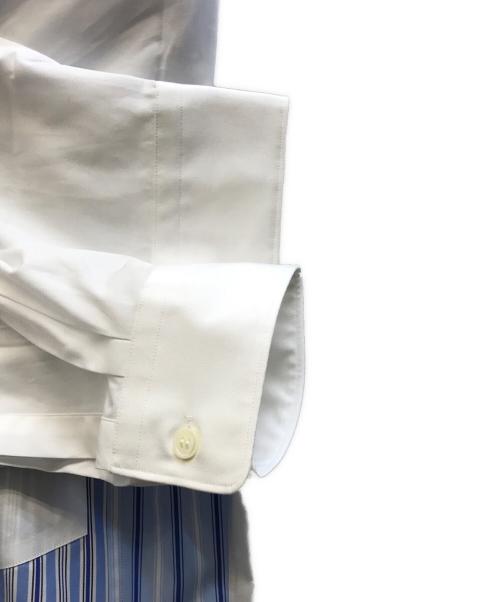 COMME des GARCONS HOMME DEUX（コムデギャルソン オム ドゥ）COMME des GARCONS HOMME DEUX (コムデギャルソン オム ドゥ) ストライプ切替長袖シャツ ブルー サイズ:Mの古着・服飾アイテム