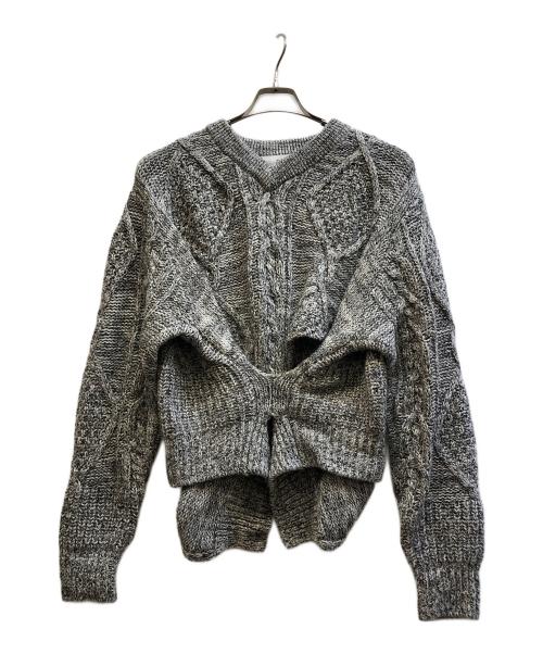TOGA PULLA（トーガ プルラ）TOGA PULLA (トーガ プルラ) CABLE KNIT TOP グレー サイズ:Mの古着・服飾アイテム
