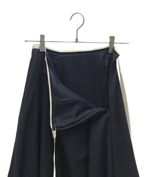 IENA（イエナ）IENA (イエナ) バイカラーリボンフレアスカート ネイビー サイズ:38の古着・服飾アイテム