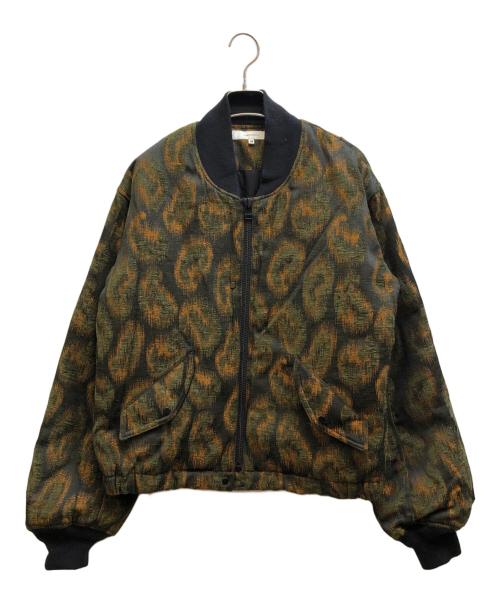 SASQUATCHfabrix.（サスクワッチファブリックス）SASQUATCHfabrix. (サスクワッチファブリックス) JACQUARD FLIGHT JACKET カーキ×ブラウン サイズ:LARGEの古着・服飾アイテム