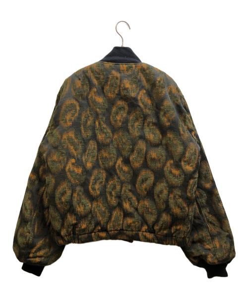 SASQUATCHfabrix.（サスクワッチファブリックス）SASQUATCHfabrix. (サスクワッチファブリックス) JACQUARD FLIGHT JACKET カーキ×ブラウン サイズ:LARGEの古着・服飾アイテム