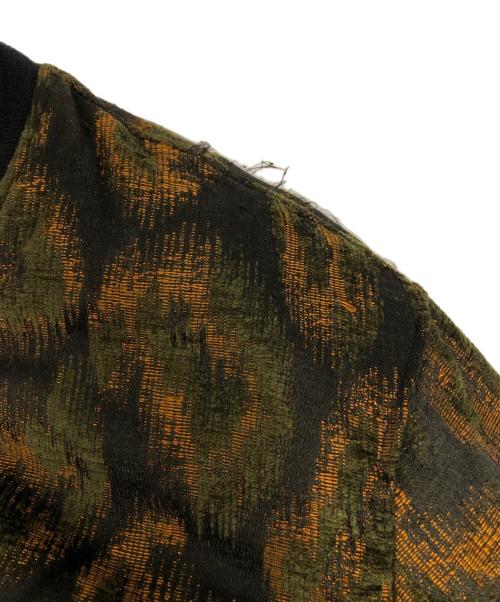 SASQUATCHfabrix.（サスクワッチファブリックス）SASQUATCHfabrix. (サスクワッチファブリックス) JACQUARD FLIGHT JACKET カーキ×ブラウン サイズ:LARGEの古着・服飾アイテム