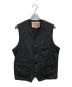 SUGAR CANE（シュガーケーン）の古着「.コットンブラックコバートワークベスト」｜ブラック