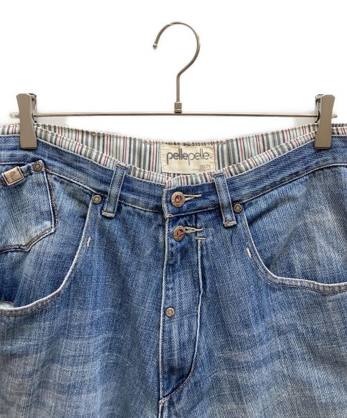 pellepelle（ペレペレ）pellepelle (ペレペレ) バギーデニムパンツ インディゴ サイズ:WAIST：34 INSEAM：34の古着・服飾アイテム