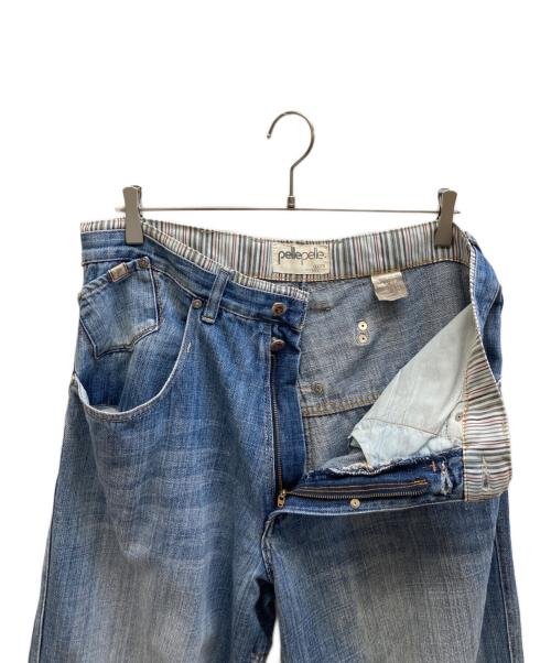 pellepelle（ペレペレ）pellepelle (ペレペレ) バギーデニムパンツ インディゴ サイズ:WAIST：34 INSEAM：34の古着・服飾アイテム
