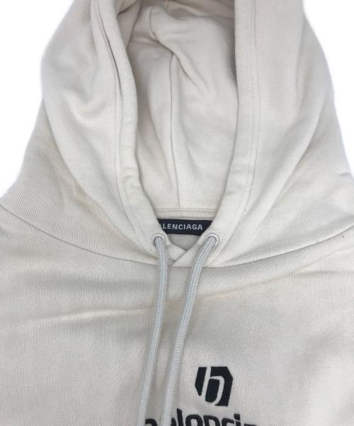 BALENCIAGA（バレンシアガ）BALENCIAGA (バレンシアガ) スポンサーロゴプルオーバーフーディー ベージュ サイズ:Sの古着・服飾アイテム