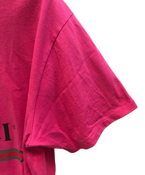 GUCCI（グッチ）GUCCI (グッチ) Disney (ディズニー) ミッキープリントオーバーサイズTシャツ ピンク サイズ:XLの古着・服飾アイテム