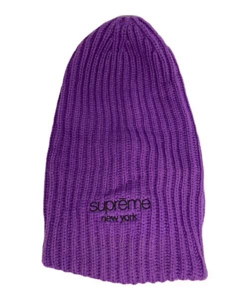 SUPREME（シュプリーム）SUPREME (シュプリーム) Classic Logo Chunky Ribbed Beanie パープルの古着・服飾アイテム