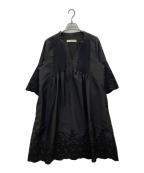 HER LIP TOハーリップトゥ）の古着「Embroidery Poplin Mini Dress」｜ブラック