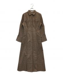 HER LIP TO（ハーリップトゥ）の古着「チェックワンピース」｜ブラウン