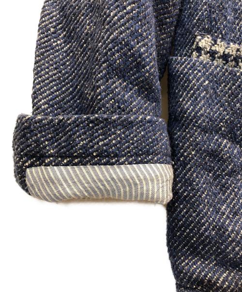 45R（フォーティファイブ・アール）45R (フォーティファイブ・アール) コットンリネンのツイードジャケット ネイビー サイズ:4の古着・服飾アイテム