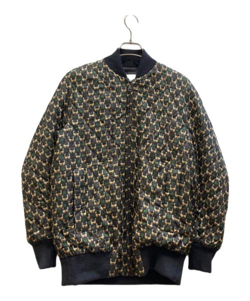 MaxMara（マックスマーラ）MaxMara (マックスマーラ) 総柄シルクブルゾン グレー サイズ:36の古着・服飾アイテム