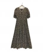 ANAYIアナイ）の古着「バイカラーペイズリーＶネックワンピース」｜ブラック