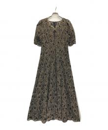 ANAYI（アナイ）の古着「バイカラーペイズリーＶネックワンピース」｜ブラック