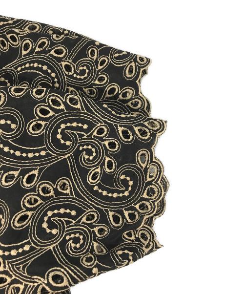 ANAYI（アナイ）ANAYI (アナイ) バイカラーペイズリーＶネックワンピース ブラック サイズ:38の古着・服飾アイテム