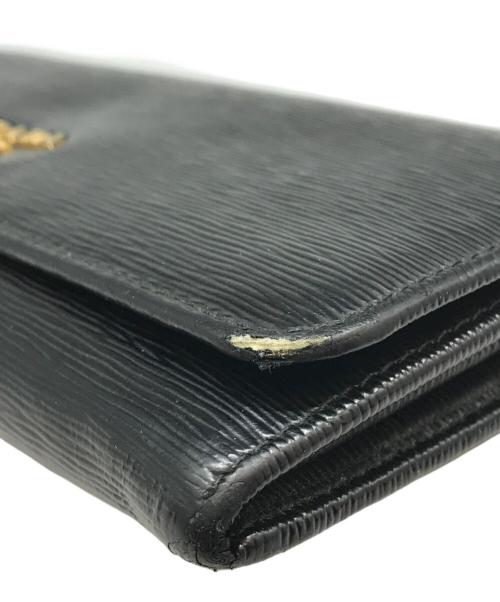 PRADA（プラダ）PRADA (プラダ) サフィアーノフラップロングウォレット ブラックの古着・服飾アイテム