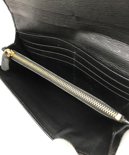 PRADA（プラダ）PRADA (プラダ) サフィアーノフラップロングウォレット ブラックの古着・服飾アイテム