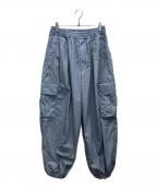 MAISON SPECIALメゾンスペシャル）の古着「タイプライターワイドカーゴパンツ」｜ブルー