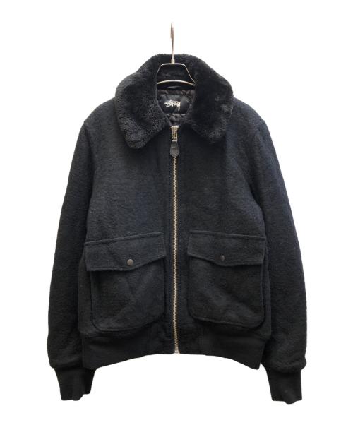 stussy（ステューシー）stussy (ステューシー) Wool B-10 Bomber Jacket ブラック サイズ:Sの古着・服飾アイテム