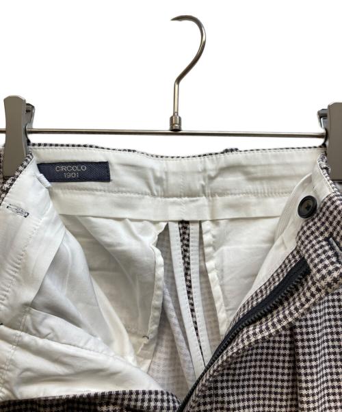 CIRCOLO 1901（チルコロ1901）CIRCOLO 1901 (チルコロ1901) チェックパンツ ブラウン サイズ:42の古着・服飾アイテム