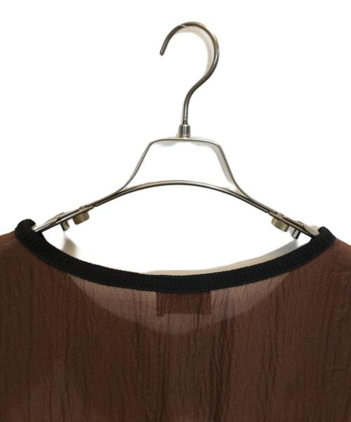 missoni（ミッソーニ）MISSONI (ミッソーニ) 半袖総柄ニットワンピース ブラウン サイズ:-の古着・服飾アイテム