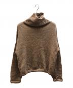 SEEALLシーオール）の古着「シルクブレンドタートルネックニット」｜ブラウン