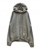 stussyステューシー）の古着「CONTRAST STITCH LABEL HOOD」｜グレー
