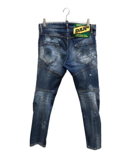 DSQUARED2（ディースクエアード）DSQUARED2 (ディースクエアード) LIGHT CLOUDY WASH TIDY BIKER JEANS インディゴ サイズ:48の古着・服飾アイテム