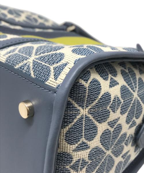 Kate Spade（ケイトスペード）Kate Spade (ケイトスペード) スペードフラワージャカードストライプミディアムサッチェルトートバッグ ネイビー 未使用品の古着・服飾アイテム