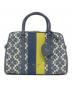 Kate Spade（ケイトスペード）の古着「スペードフラワージャカードストライプミディアムサッチェルトートバッグ」｜ネイビー