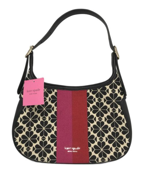 Kate Spade（ケイトスペード）Kate Spade (ケイトスペード) フラワーシャガード2Wayトートバッグ ブラック×ピンクの古着・服飾アイテム
