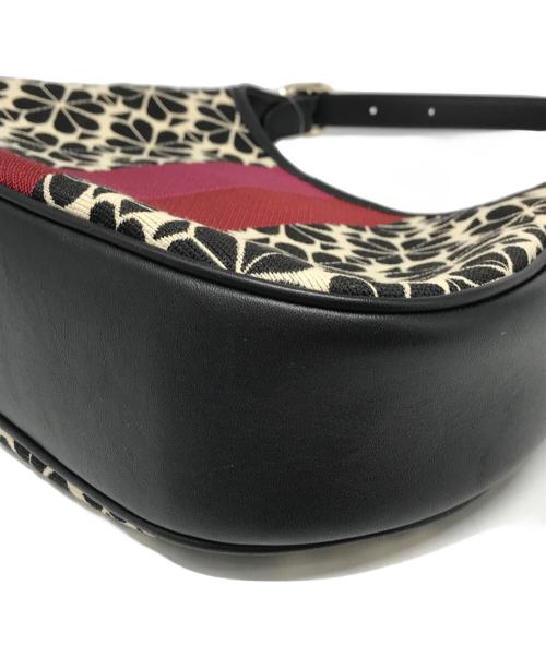 Kate Spade（ケイトスペード）Kate Spade (ケイトスペード) フラワーシャガード2Wayトートバッグ ブラック×ピンクの古着・服飾アイテム