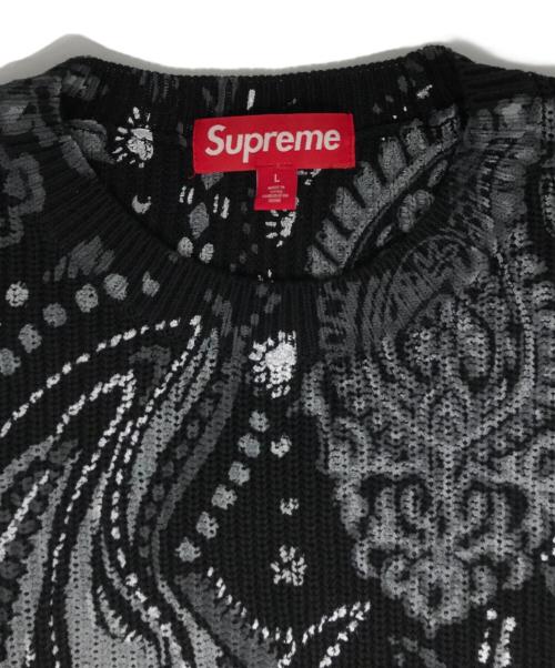 SUPREME（シュプリーム）SUPREME (シュプリーム) Printed Paisley Sweater ブラック サイズ:Lの古着・服飾アイテム