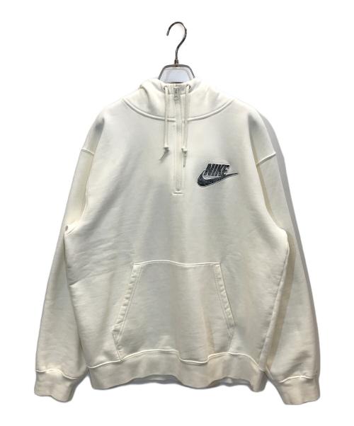 NIKE（ナイキ）NIKE (ナイキ) SUPREME (シュプリーム) Half Zip Hooded Sweatshirt ホワイト サイズ:Mの古着・服飾アイテム
