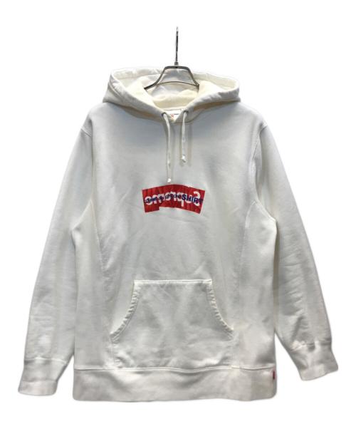SUPREME（シュプリーム）SUPREME (シュプリーム) COMME des GARCONS SHIRT (コムデギャルソンシャツ) Box Logo Hooded Sweatshirt ホワイト サイズ:XLの古着・服飾アイテム