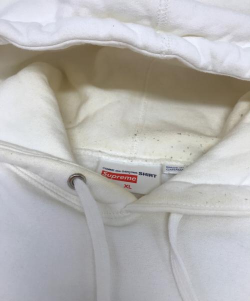 SUPREME（シュプリーム）SUPREME (シュプリーム) COMME des GARCONS SHIRT (コムデギャルソンシャツ) Box Logo Hooded Sweatshirt ホワイト サイズ:XLの古着・服飾アイテム