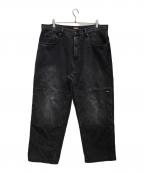 Dickies×SUPREMEディッキーズ×シュプリーム）の古着「Double Knee Baggy Jeans」｜ブラック