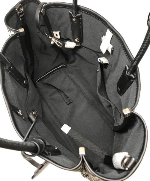 Kate Spade（ケイトスペード）Kate Spade (ケイトスペード) フラワージャカードストライプエブリシングトート ブラック×ピンク 未使用品の古着・服飾アイテム