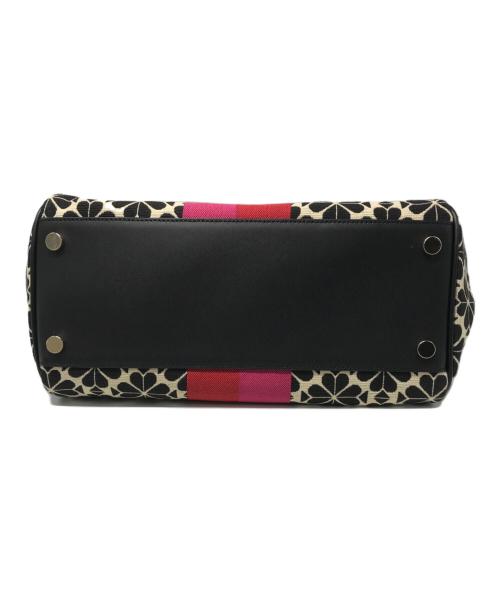 Kate Spade（ケイトスペード）Kate Spade (ケイトスペード) フラワージャカードストライプエブリシングトート ブラック×ピンク 未使用品の古着・服飾アイテム