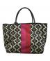 Kate Spade (ケイトスペード) フラワージャカードストライプエブリシングトート ブラック×ピンク 未使用品：15000円