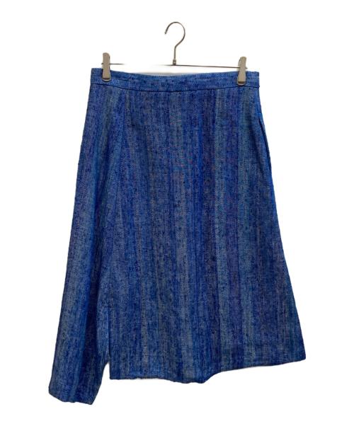 REGULATION Yohji Yamamoto（レギュレーションヨウジヤマモト）REGULATION Yohji Yamamoto (レギュレーションヨウジヤマモト) アシンメトリーシルクスカート ブルー サイズ:2の古着・服飾アイテム