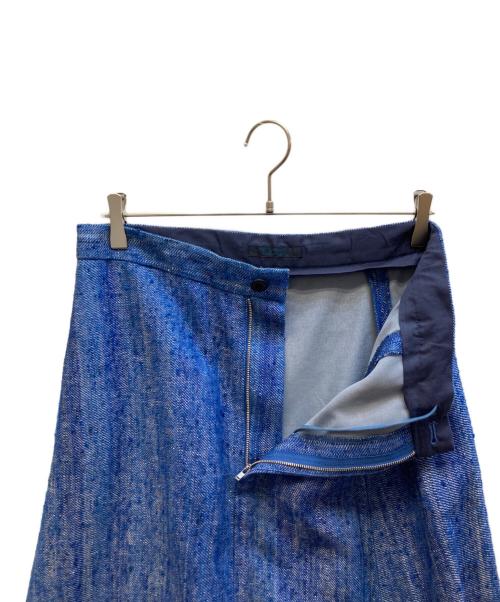 REGULATION Yohji Yamamoto（レギュレーションヨウジヤマモト）REGULATION Yohji Yamamoto (レギュレーションヨウジヤマモト) アシンメトリーシルクスカート ブルー サイズ:2の古着・服飾アイテム