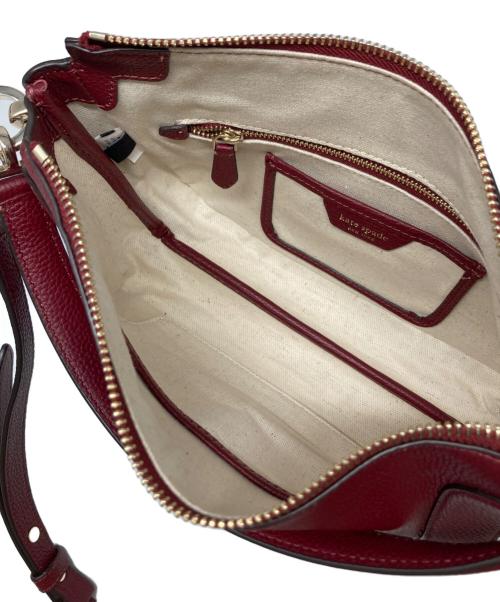 Kate Spade（ケイトスペード）Kate Spade (ケイトスペード) クラッシュ ペブル レザー ミディアム クロスボディ レッドの古着・服飾アイテム