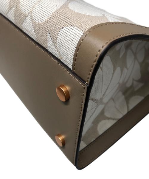 Kate Spade（ケイトスペード）Kate Spade (ケイトスペード) オーバーサイズ スペードフラワー ジャカード ストライプ マンハッタン ラージ トート ベージュ 未使用品の古着・服飾アイテム